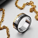 Biker Calendar Titanium Steel Rotatable Roman Numerals Rings Punk 3 Part