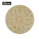 Wooden Divination Pendulum Board with Stars Moon Carved Coaster (Pink 25cm)