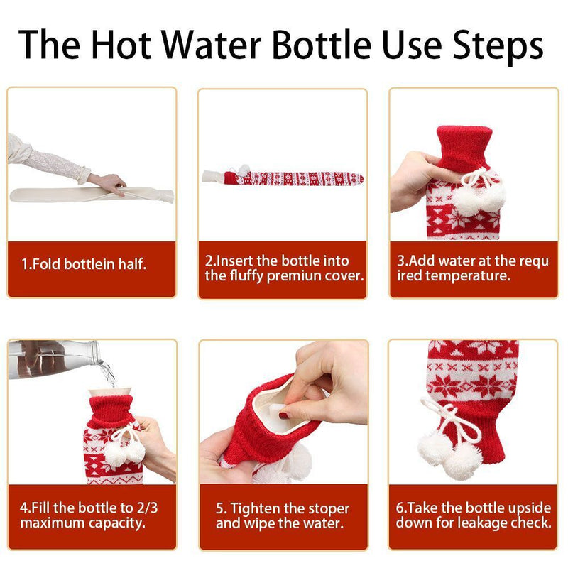 Warmies Hot Water Bottle Hot Water Bag with Soft Removable Cover Extra Long