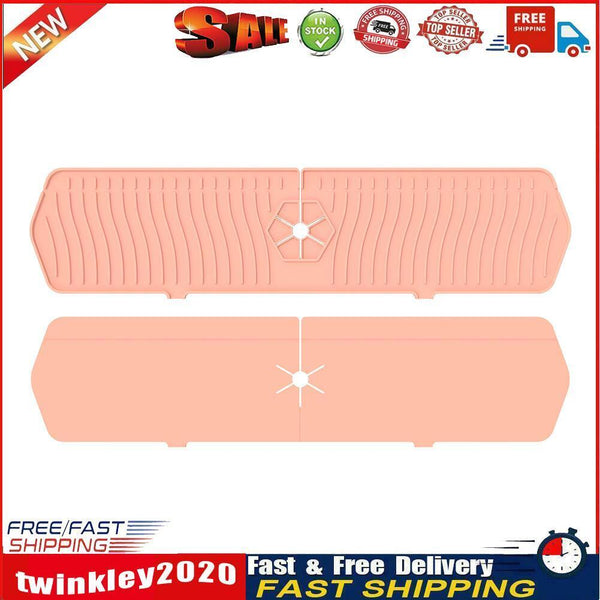 Silicone Faucet Absorbent Draining Mat Splash Guard Water Catcher (Pink) Newly