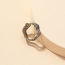 Wave Surface Wide Adjustable Ring Women Girls Geometric Open Rings Jewelry Gifts