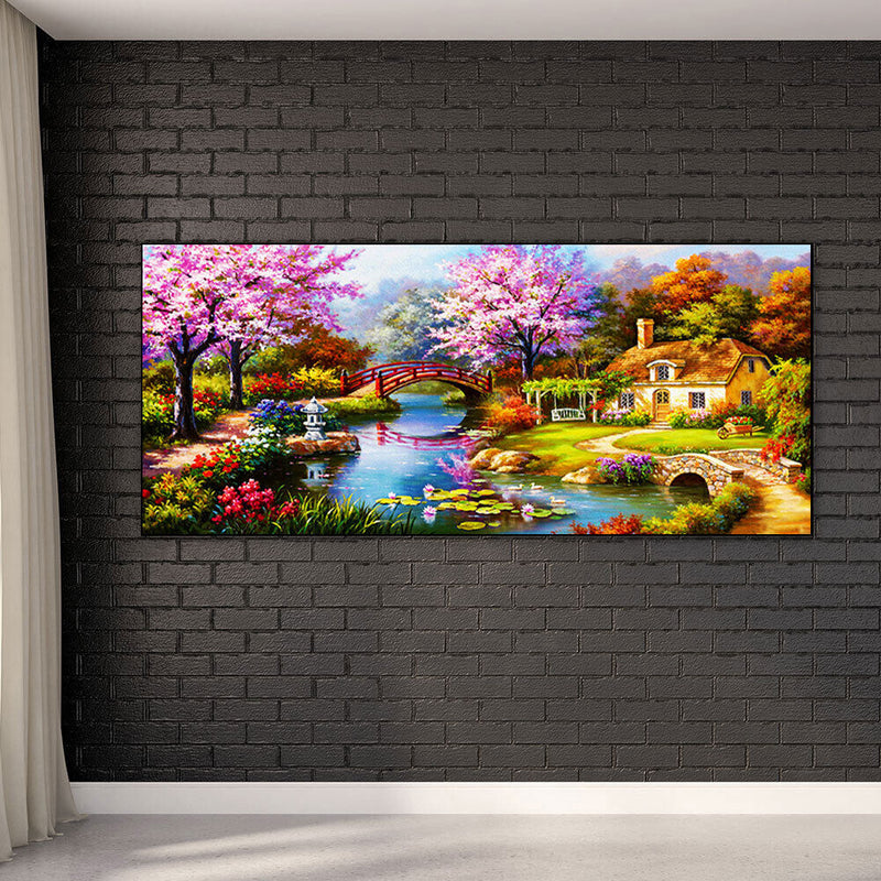 Bridge Water Oil Paint By Numbers Kits Canvas Picture Wall Art DIY Craft