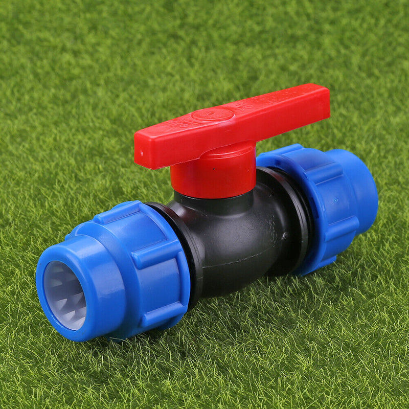 Two-way Ball Valve Plastic for Garden Irrigation PE Pipe Fittings Fish Tank T