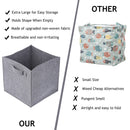 Storage Basket Bins - Foldable Storage Boxes with Handles - Rectangular (Grey)