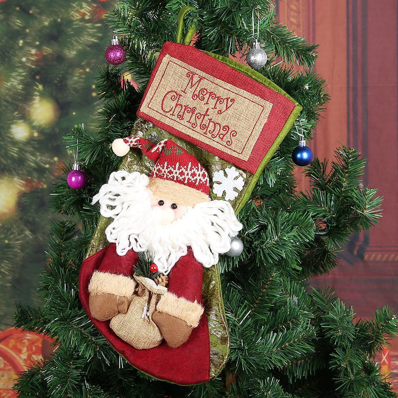 Christmas Stockings Santa Claus Socks Xmas Kids Gift Hang ?Decoration(01)