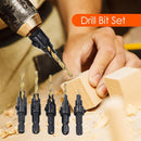 1/4 inch Hex Shank Countersink Drill Woodworking Bit Drilling Set (5pcs)