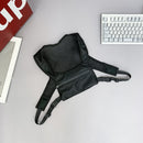 Street Shoulder Bags Women Men Nylon Hip Hop Vest Chest Pouch (1 Black)
