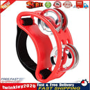 Foot Tambourine Metal Jingle Bell Drum Percussion Instruments Parts (Red) Newly