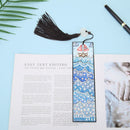 DIY Special Shape Diamond Painting Leather Bookmark Tassel Embroidery Wave Craft