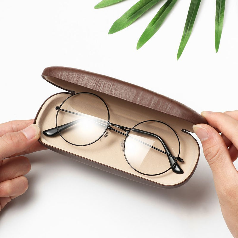 Wood Grain Eyeglass Box Hard Kit Holder Spectacle Case Reading Glasses Case