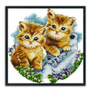 11CT Craft Handwork DIY Embroidery Kit Cotton Stamped Cross Stitch Warm Animals