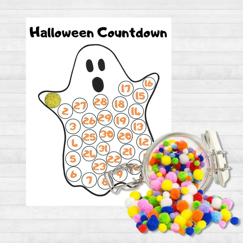 Halloween Countdown Calendar Poster Festive Atmosphere Pendant Wall Decor`