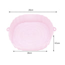 Silicone Air Fryer Liner Reusable Oven Baking BBQ Fryer Pan Mat (Pink)