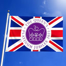 Platinum Jubilee Flag Polyester Queen Elizabeth Banner - British Decor (1) Newly