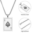 Ladies A Red Peach Men's Poker Pendant Titanium Steel Card Necklace Spades