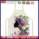 Flower Girl Print Kitchen Linen Apron Waterproof Household Cleaning Home Bibs