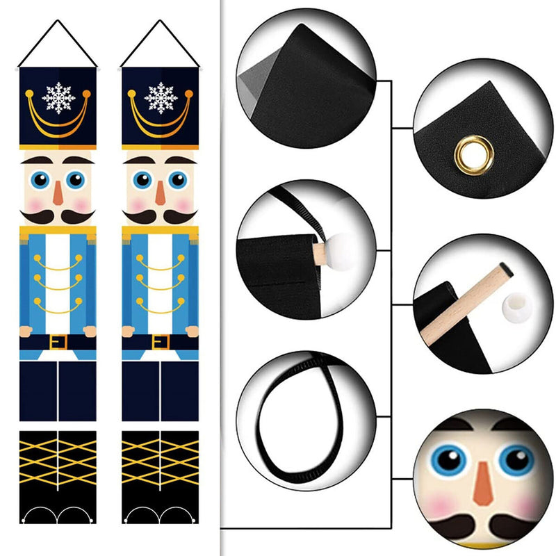 Christmas Nutcracker Soldier Banner Merry Christmas Decorations for Outdoor