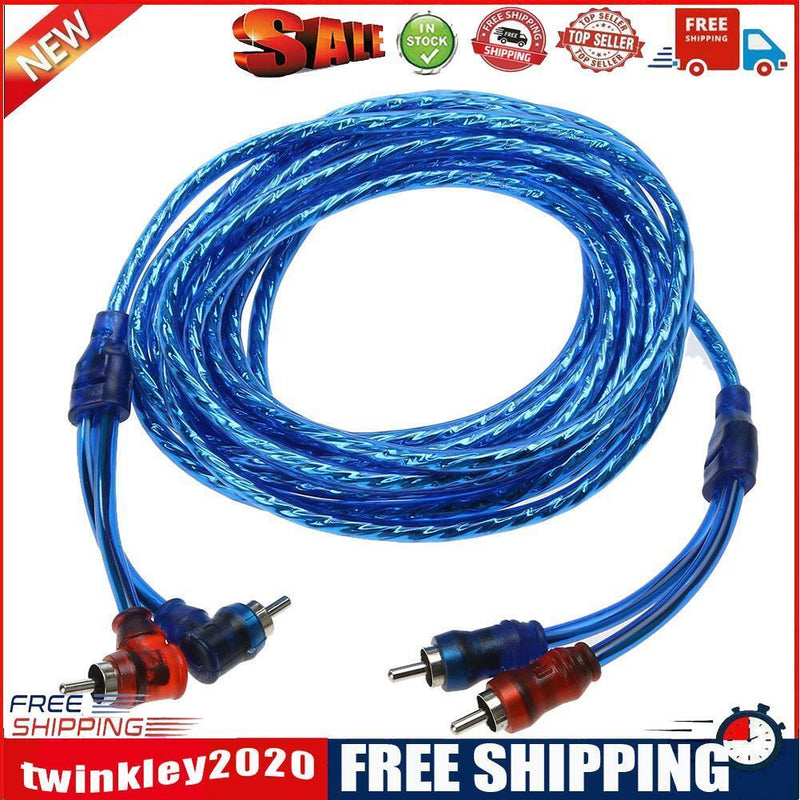 5 Meter 2 RCA to 2 RCA Plug Car Audio System Amplifier Braided Copper Cable