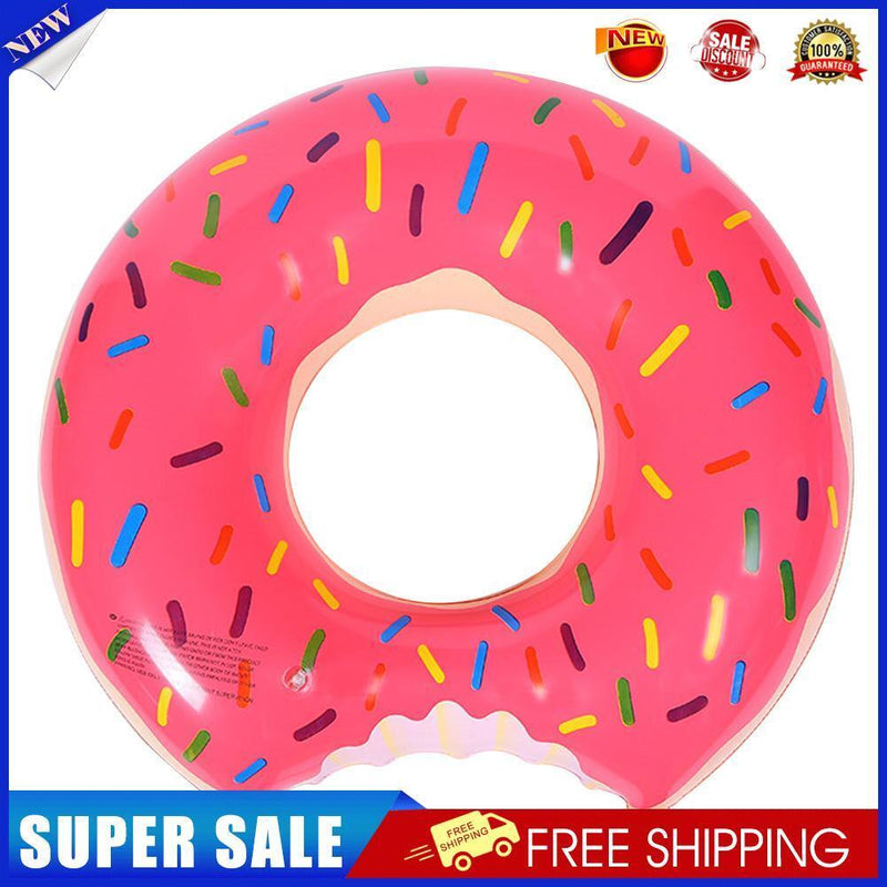 Inflatable Swimming Ring Pink Donut Design Beach Thickening Ring (90cm)