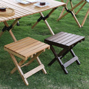 Wood Chair Portable Foldable Outdoor Camping Fishing BBQ Bench Stool (Log)