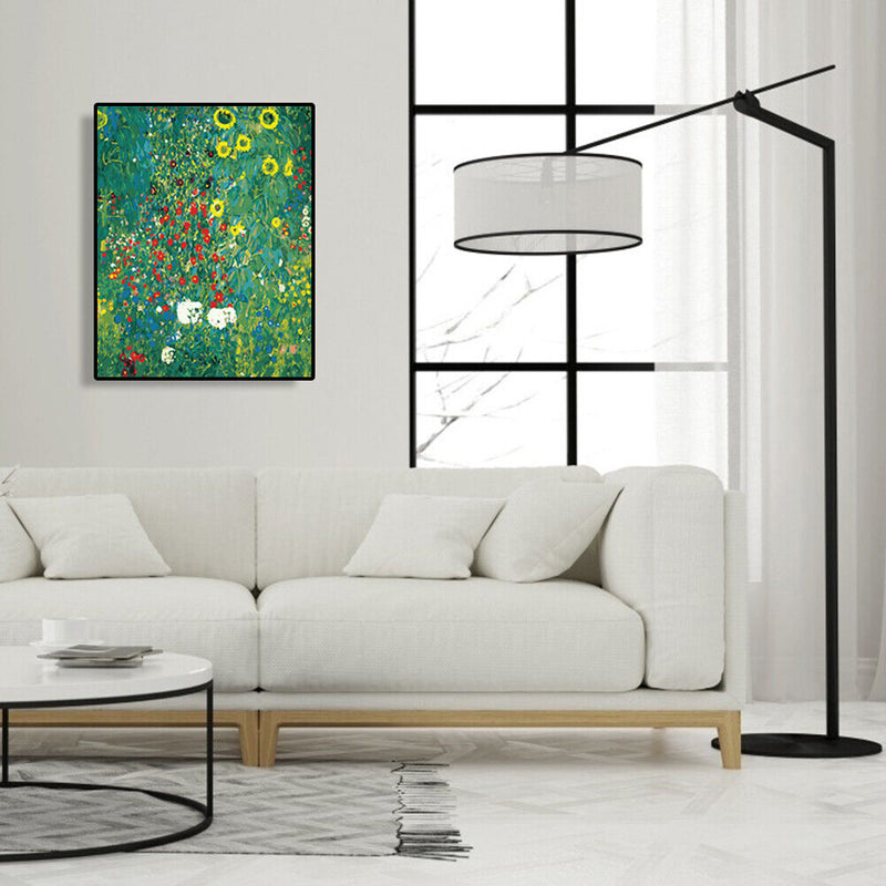DIY Digital Oil Painting By Numbers Green Flower Color Drawing Plant Picture Kit