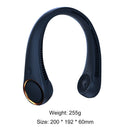 Summer Mute Leafless Air Cooling Hanging Neck Fan for Sports Travel (Blue)