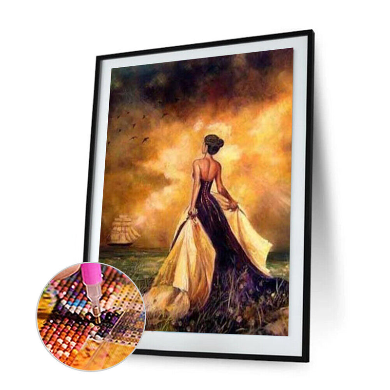 5D DIY American Woman Full Round Drill Diamond Painting Kit Rhinestone