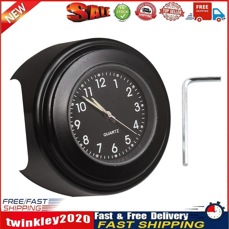 Waterproof Motorcycle Clock 22-25mm Handlebar Watch Luminous Quartz Clock Newly