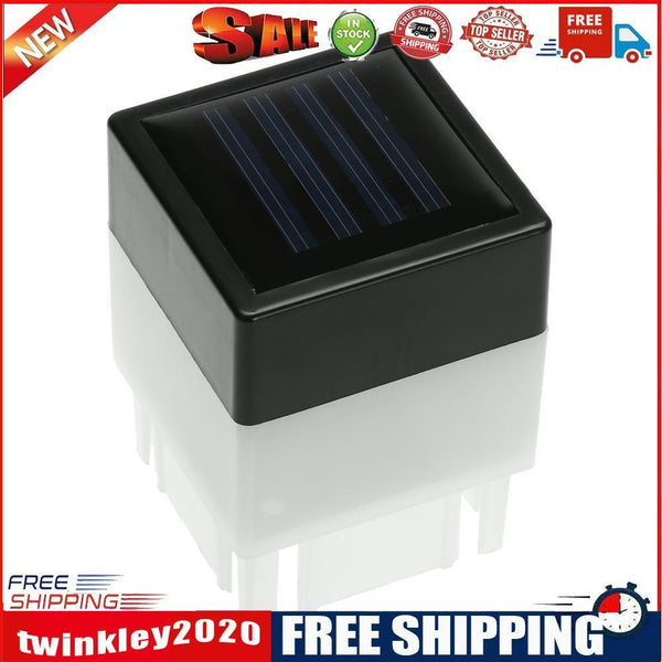 Square Waterproof LED Solar Light Fence Post Pool Garden Lamp Warm White