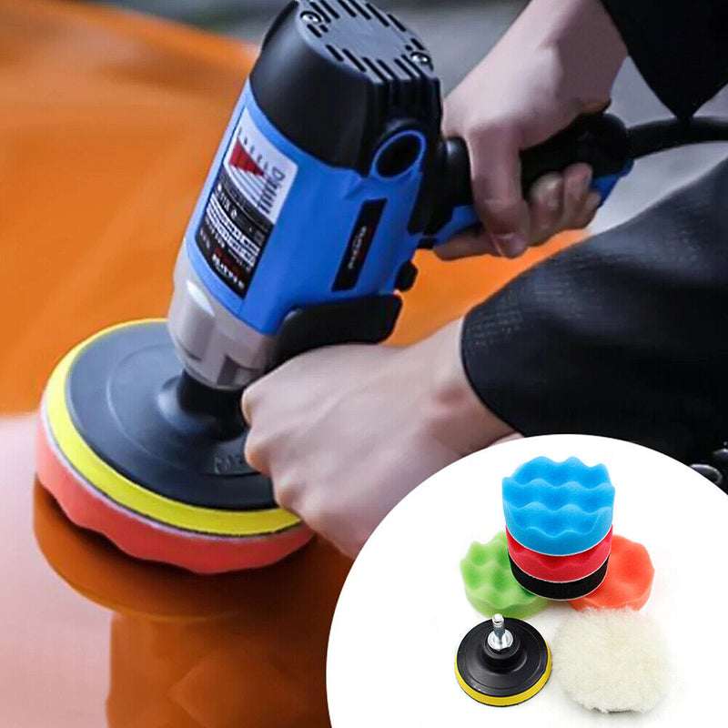 8pcs/Set Car Polishing Disc Buffing Waxing Sponge Car Polisher Drill Adapter