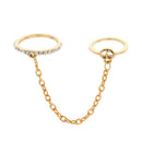 Jewelry Hip-Hop Alloy Multi-layer Punk Rings Open Finger Rings Chain Rings
