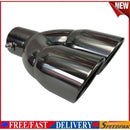 Universal Bolt-on Dual Exhaust Tip Slant Cut Tailpipe Muffler Tip Black Tit