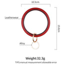 Simple Leather Keychains Cuff Bracelet Pendant Women Men Car Backpack Keyring