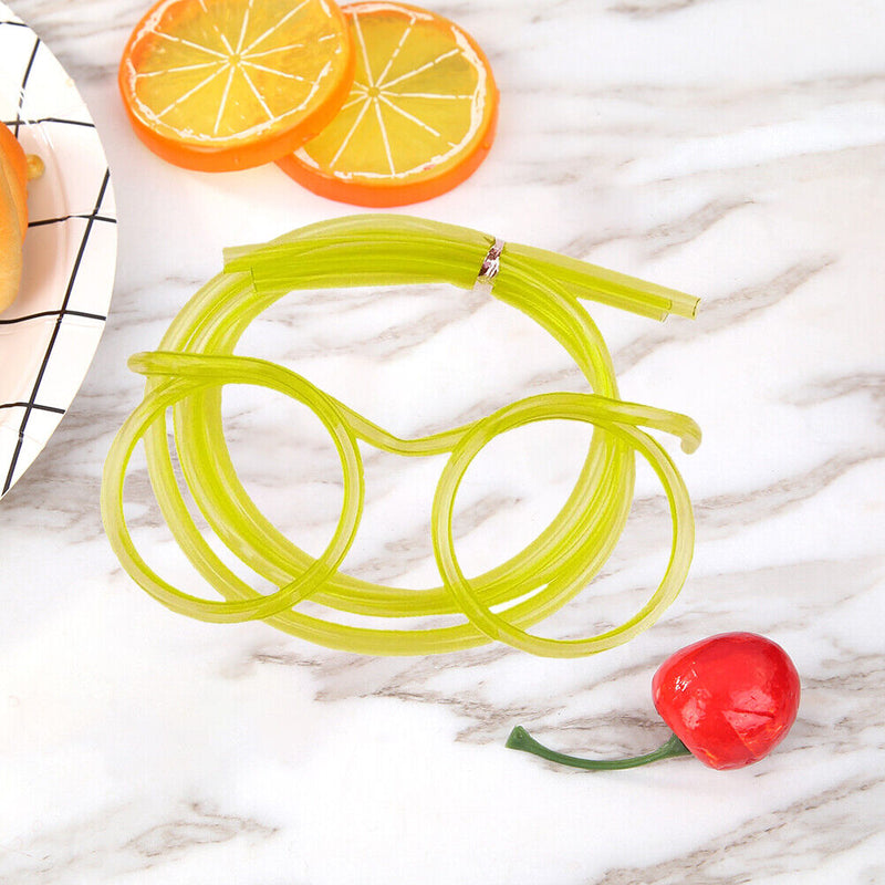 Novelty Eyeglasses Drinking Straw for Kids Birthday Party Supplies (Yellow)