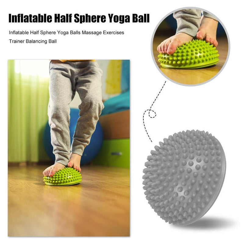 Inflatable Half Sphere Yoga Balls Massage Trainer Balancing Ball (Grey)