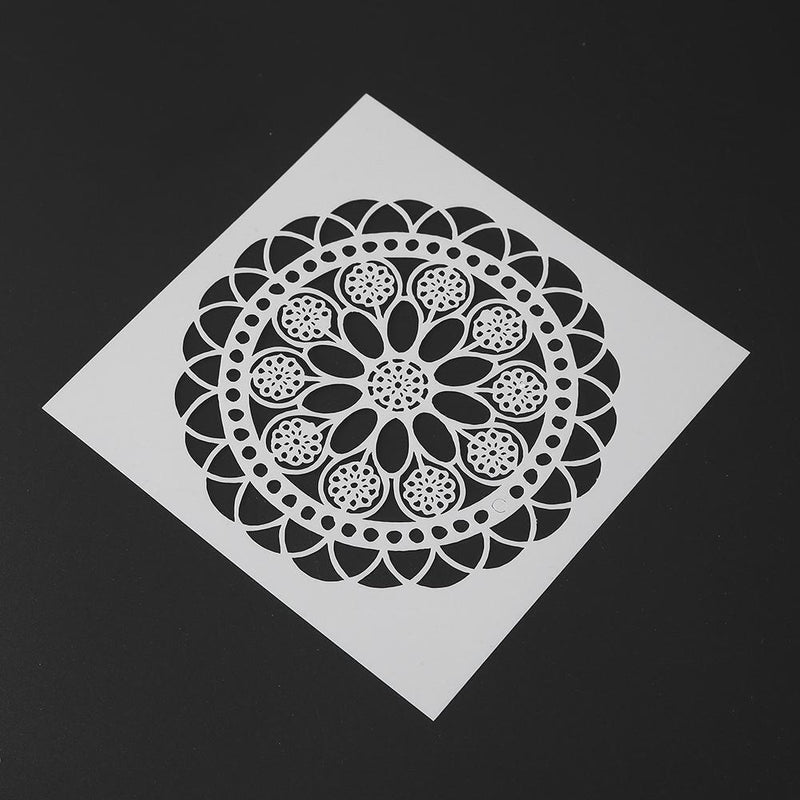 Round Flower Print Coffee Cake Stencil Fondant Buttercream Spray Mold Decor