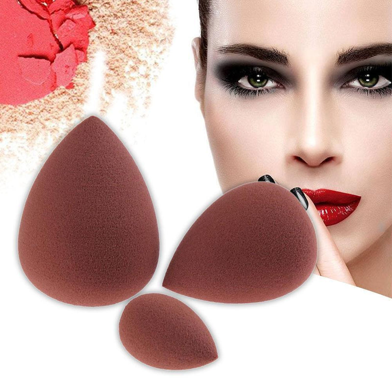 Makeup Sponge for Foundation, Water Drops, Reusable, 3-Piece
