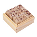 25pcs Love Diary Rubber Wooden Stamp Set DIY with Wooden Box