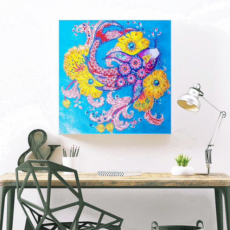 5D Diamond Colorful Fish Partial Special Drill Rhinestone Painting (bj107) Newly