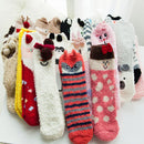 Animal Design Floor Stocking Christmas Socks Coral Feece Sock Gift Sox with Box