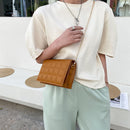 Fashion Checker Pattern Solid Color Shoulder Messenger Bag Casual Women PU Purse
