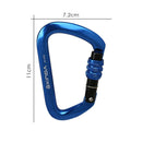 28KN D Shape Safety Master Lock Carabiner Rock Climbing Buckle (Blue)