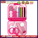 Sewing Kits Box Mini Needle Threads Buttons Scissor Thimble Portable Home