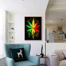 DIY Color Maple Leaf Full Kit Ornaments 5D Drill Diamond Round Mosaic Painting