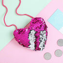 Baby Heart Shoulder Handbags Kids Girls Sequins Crossbody Bags (Rose Red)