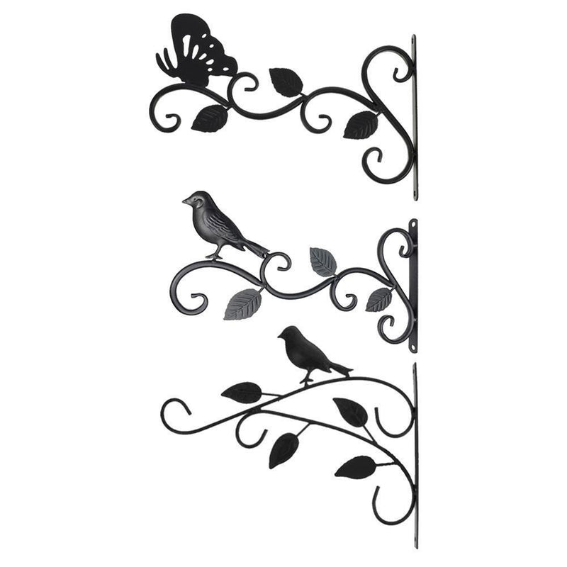 3pcs Metal Hanging Flower Plant Pot Basket Wall-Mounted Support Basket Tool