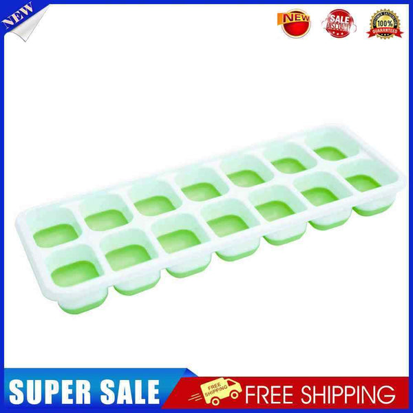 3*14 Grid Ice Cube Tray Mold DIY Popsicle Ice Cube Freezer with Cover Green