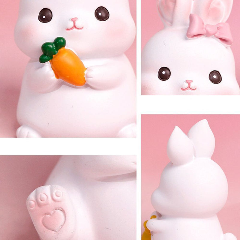Desktop Rabbit Decoration Adorable Tabletop Cake Topper Easter Bunny Ornament