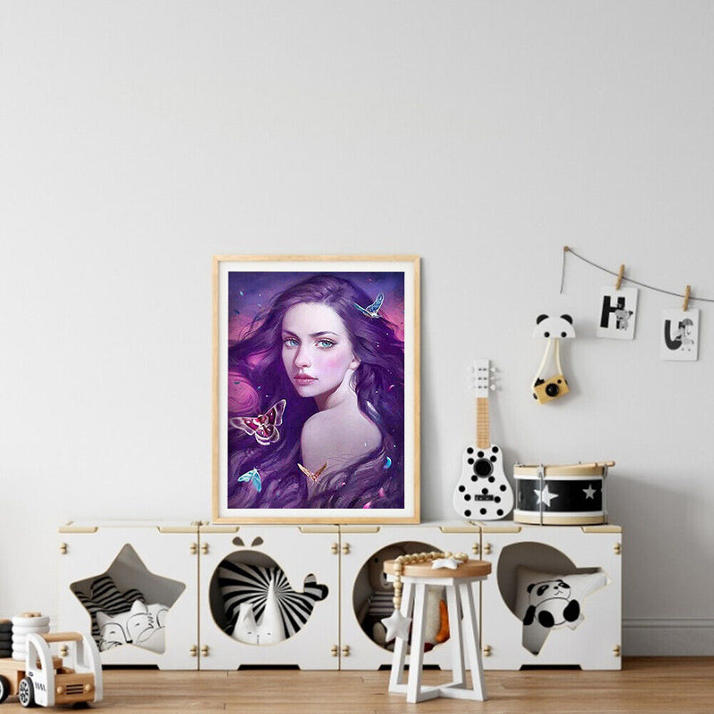 5D DIY Full Round Drill Diamond Painting Beautiful Girl Home Decor Handmade Art