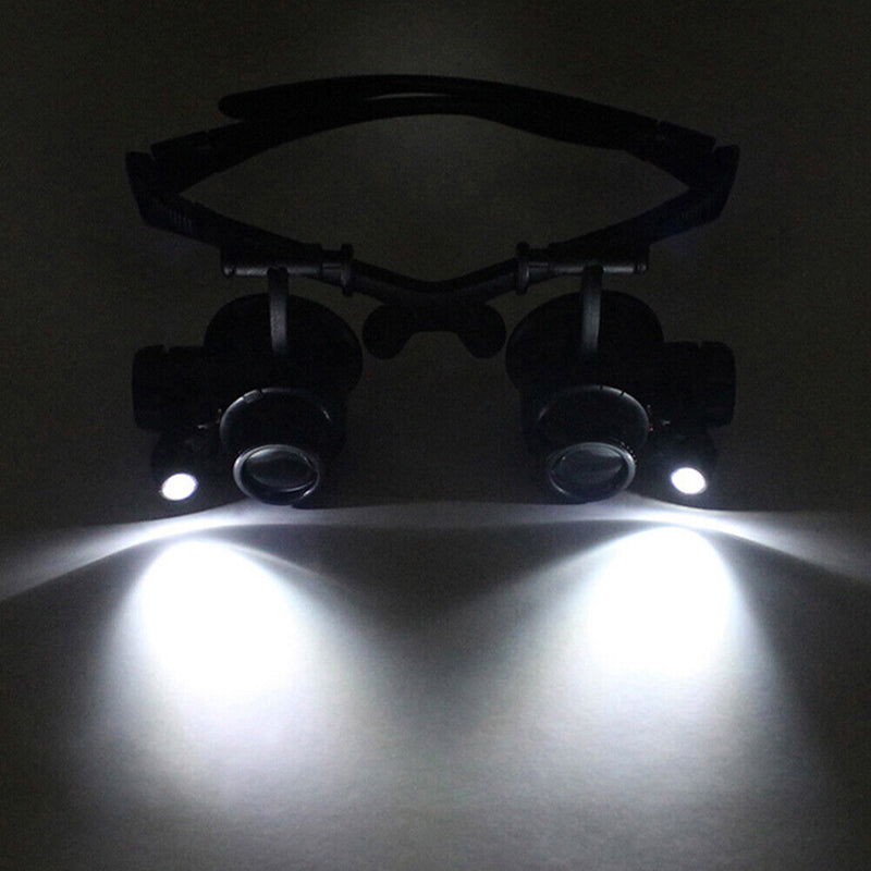 LED Magnifier Glasses Magnifying Headband Eyewear for Jewelers Watchmaker Newly